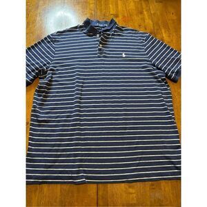 RALPH LAUREN Mens Polo Golf Short Sleeve Adult Casual Shirt Navy Blue Size XL